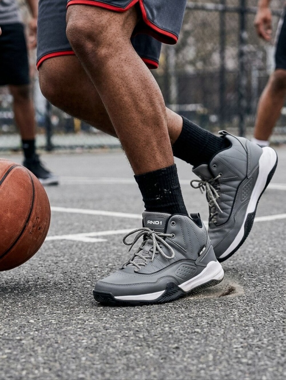 And1 Men's Grey High-Top Streetball Basketball Athletic Sneakers- Size 10.5